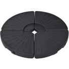 Umbrella Base Fan-shaped 4 pcs Black