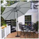 3M Large Rotating Patio Parasol for Outdoor Sunshade and Rain with Floral-Pattern Base