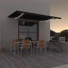 Manual Retractable Awning with LED 500x350 cm Anthracite