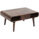 Malena Dark Mango Wood Coffee Table with Drawer