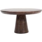 Natural Solid Dark Mango Wood Round Coffee Table