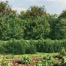 Wire Mesh Fence with Flange Green 1.4x25 m