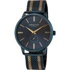 Kolding, Stainless Steel Blue Watch With Stainless Steel Mesh Strap