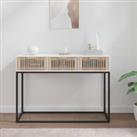 Console Table White 105x30x75 cm Engineered Wood and Iron