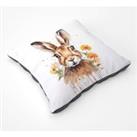 Watercolour Hare And Daisies Floor Cushion