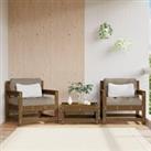 Garden Chairs 2 pcs Honey Brown Solid Wood Pine
