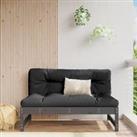 Middle Sofa Grey 120x80 cm Solid Wood Pine