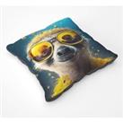 Meerkat With Golden Glasses Splashart Floor Cushion