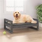 Dog Bed Grey 75.5x55.5x28 cm Solid Pine Wood