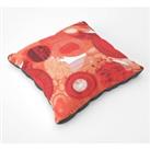 Abstract Red Sun Pattern Floor Cushion