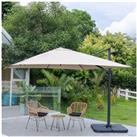 Large Square Canopy Rotating Outdoor Cantilever Parasol with Square Base