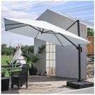 Large Square Canopy Rotating Outdoor Cantilever Parasol with Plastic Base