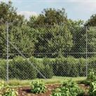 Chain Link Fence with Spike Anchors Silver 2.2x25 m