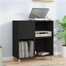 Record Cabinet Black 84.5x38x89 cm Engineered Wood