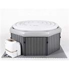 MSpaTuscany Premium 5-6 Bathers Bubble Spa Portable Inflatable Quick Heating Hot Tub, Metallic Silver