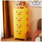 4-Tier Cute Yellow Duck Storage Cart with Wheels