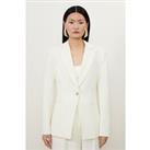 Petite Compact Stretch Single Breasted Tailored Blazer