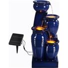 Outdoor Water Fountain with LED Lights, 73 cm Navy