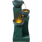 Outdoor Water Fountain with LED Lights, 72.5 cm Green