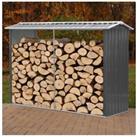 Outdoor Garden Steel Log Storage Shed Anthracite