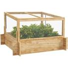 Outdoor Raised Garden Bed with Cold Frame Greenhouse and Openable Top