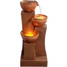 Outdoor Water Fountain with LED Lights, 72.5 cm Brown