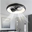 Industrial Style Ceiling Mount Fan with LED Light