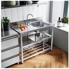 Commercial Stainless Steel Sink with Shelves