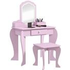 Dressing Table with Mirror and Stool, Drawer, Storage Boxes, Cloud Design