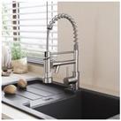 Kitchen Stainless Steel Faucet with Pot Filler and Pull Down Spring Spout
