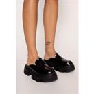 Faux Leather Backless Chunky Loafers