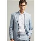 Slim Fit Light Blue Slub Suit Jacket