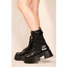 'Kerrie' Chunky Ankle Boots With Lace Up & Side Zip