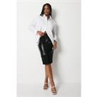 Faux Leather Snake Pencil Skirt