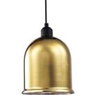 Contemporary Bell Shaped Gold Plated Glass Pendant Light Shade with Lower Rim