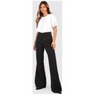 Woven Seam Detail Flare Trousers