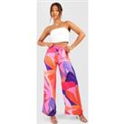 Petite Abstract Printed Wide Leg Trousers
