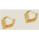 14ct Gold-Plated Bobble V Hoops
