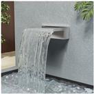 30cmW x 20cmD Wall-Mounted Stainless Steel Water Blade Waterfall Pool Fountain Garden