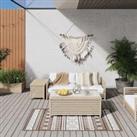 Outdoor Rug Brown and White 80x150 cm Reversible Design