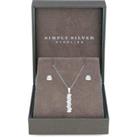 Sterling Silver 925 Cubic Zirconia Icicle Stick Set - Gift Boxed