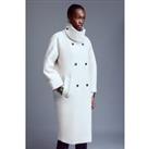 Italian Manteco Wool Blend High Neck Rounded Coat