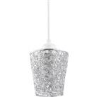 Industrial and Modern Twisting Metal Light Shade in Polished Silver - Cone Shape