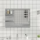 Bathroom Mirror Grey Sonoma 60x10.5x45 cm Engineered Wood