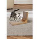 Corrugated L-shaped Cat Scratcher with Toys