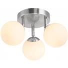 Modern Triple Opal Glass Globe IP44 Rated Bathroom Metal Ceiling Light