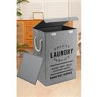 Foldable Household Laundry Hamper Laundry Basket With Lid And Rope Handle