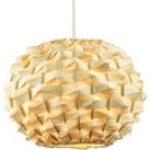 Designer Oval Bamboo Pendant Light Shade with Authentic Bamboo Ribbon Strapping