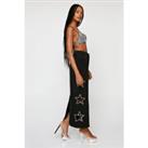 Premium Embellished Star Cut Out Maxi Skirt