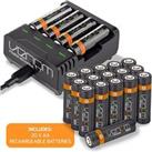 Rechargeable Battery Charging Dock plus 20 x AA 1000mAh Batteries